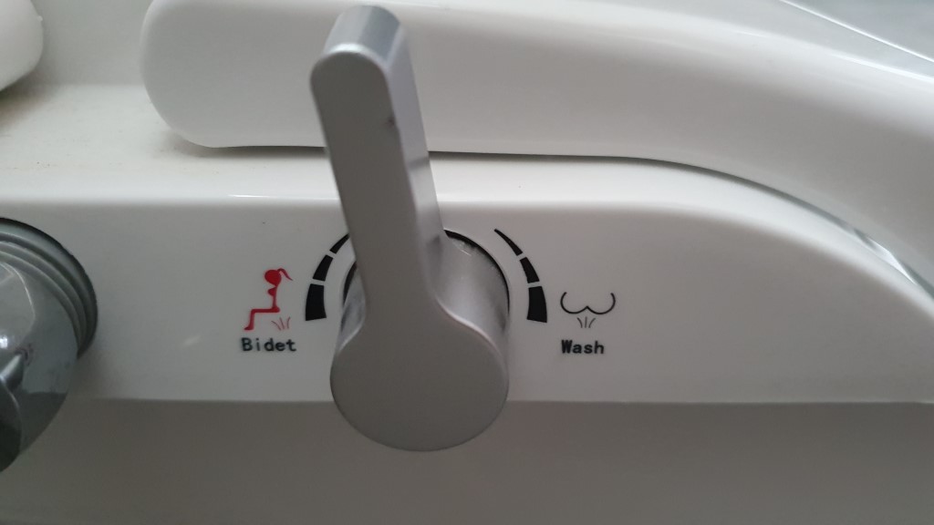 Hebel an japanischer Toilette